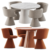 Flair O' chair and Allure O round table by Bebitalia