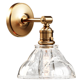 Vintage Glass Straight Arm Sconce