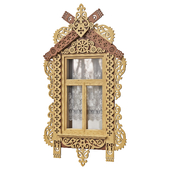 Wooden window decorated with carvings 01