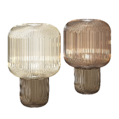 Ribbed Dual Color Glass Table Lamp