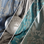 Damask Floral Jacquard Brocade Fabric material (in 4 color themes) -15
