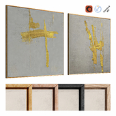 Set of paintings Golden brush | 4K | PBR