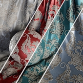 Damask Floral Jacquard Brocade Fabric material (in 4 color themes) -16