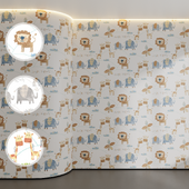 Wallpapers for children's Galerie Wallcoverings Just 4 Kids 2 Jungle Friends, 3 colors