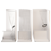 Set of transparent curtains for the bathroom