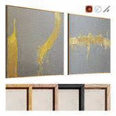 Set of paintings Golden horizon | 4K | PBR