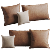 Set of leather pillows, Westwing Collection