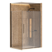 Shower cabin with partition 03