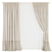 Light herringbone curtains