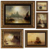 Set of paintings in classical style