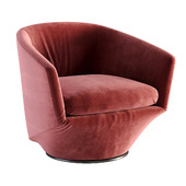 Donna Lounge Chair - Blood Orange Velvet
