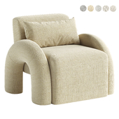 Chiyomi Fabric Upholstered Modern Boucle Accent Full Assembled Small Space Armchair