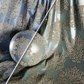Damask Floral Jacquard Brocade Fabric material (in 2 color themes) -24