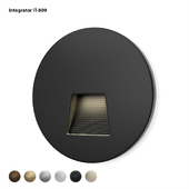 Round LED recessed luminaire with removable frame for illuminating stair steps IT-809