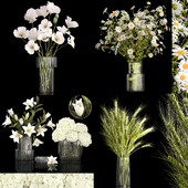Collection of flower bouquets. Set 423.