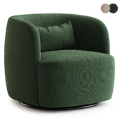 Poly Blend Bouble Fabric Upholstered Swivel Armchair