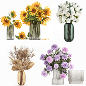 Collection of flower bouquets. Set 428.