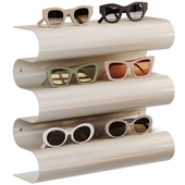 Wall shelf with sunglasses