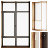 Plastic panoramic window with wooden slope