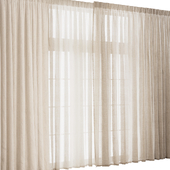 Wide Linen Tulle Curtain