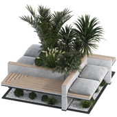Concrete Flowerpot with Bench 12