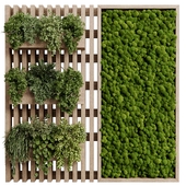 Vertical plant and moss garden wall decor box - wooden garden 87