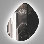 Illuminated Mirror Omega Glass Bordeaux 76X90