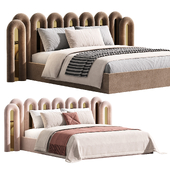 Contemporary Upholstered Headboard Bed