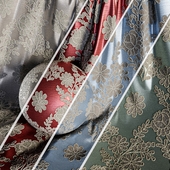 Damask Floral Jacquard Brocade Fabric material (in 4 color themes) -29