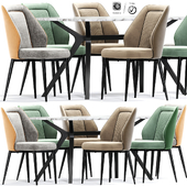 Marcello Set Faux Leather Dining Chairs Table