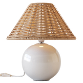 Table lamp La Redoute Alios in ceramic and rattan