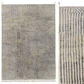 Striped Beni Wool Rug Gray