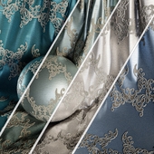 Damask Floral Jacquard Brocade Fabric material (in 4 color themes) -30