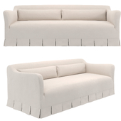 Crawford Slipcovered Sofa with Box Pleated Skirt by Jake Arnold