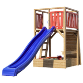 Children's Tower House FUN Red and large blue slide