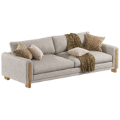 Keaton Performance Fabric 3-Seater Sofa with Wood Base