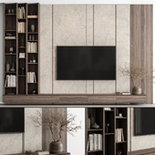 TV Wall Stone and Wood - Set 152