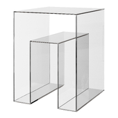 Square Acrylic Side Table - Acrylic - Storage