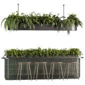 Reception Desk With Hanging Plants - Set05