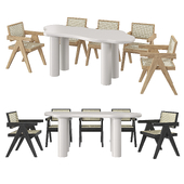 Archic Japandi dining chair and Homary irregular table