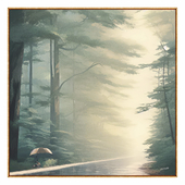 Картина Зонтик у лесной дороги | 4K | PBR