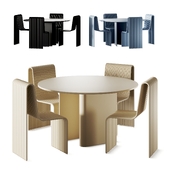 Movimento Ribbon Chair and Miniforms Nami Round Dining Table