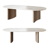 Linden Travertine Top Coffee Table