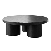 Damian Wooden Round Coffee Table - Black