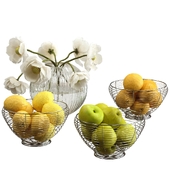 Decorative set with fruits and anemones
