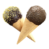 Ice Cream Cones with Nuts