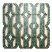 Verde Tia Honed Butterfly Marble Mosaic
