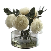 Bouquet of peonies and eucalyptus