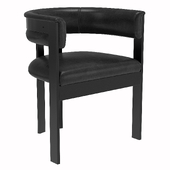 Marseille Dining Chair in Black Leather