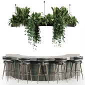 Reception Desk With Hanging Plants - Set06